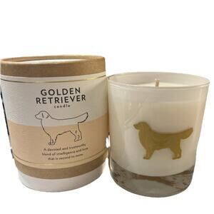 NEW Scripted Fragrance Golden Retriever Dog Soy Candle Reusable Glass Container‎